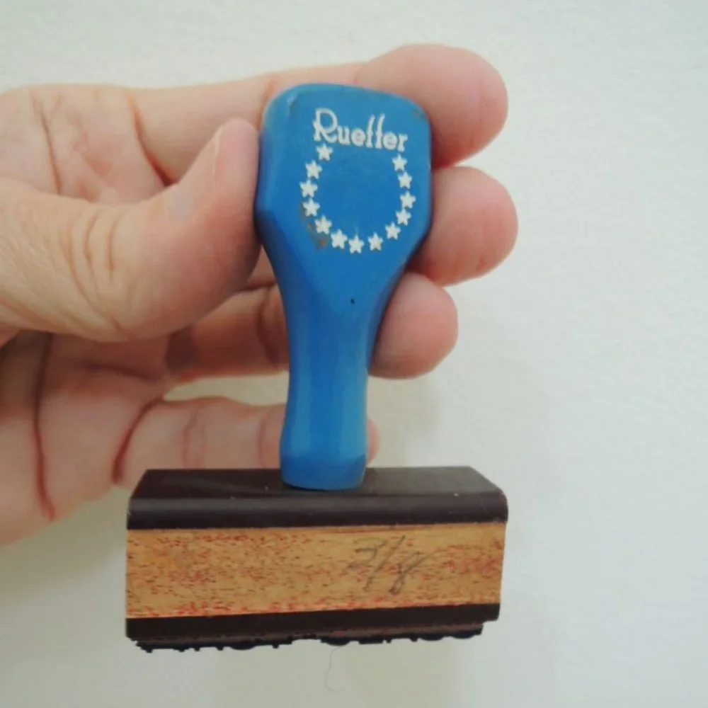 RUBBER STAMP FIRST CLASS with Stamp Pad by Rueffer EUC